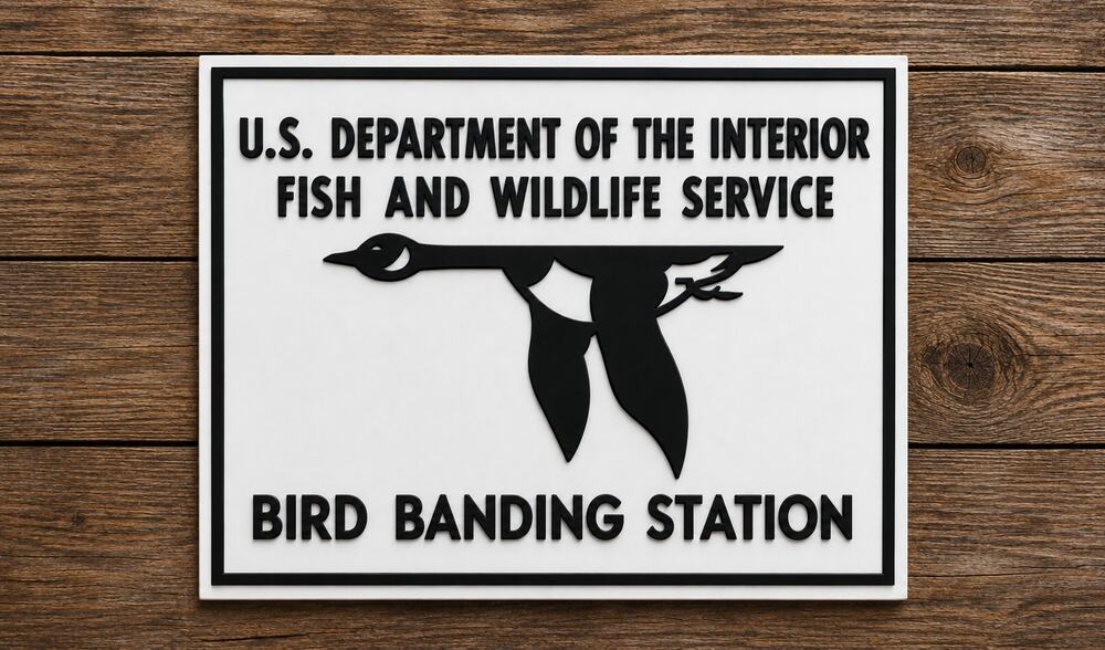 US Department of The Interior Fish and Wildlife Sign Bird Banding Station